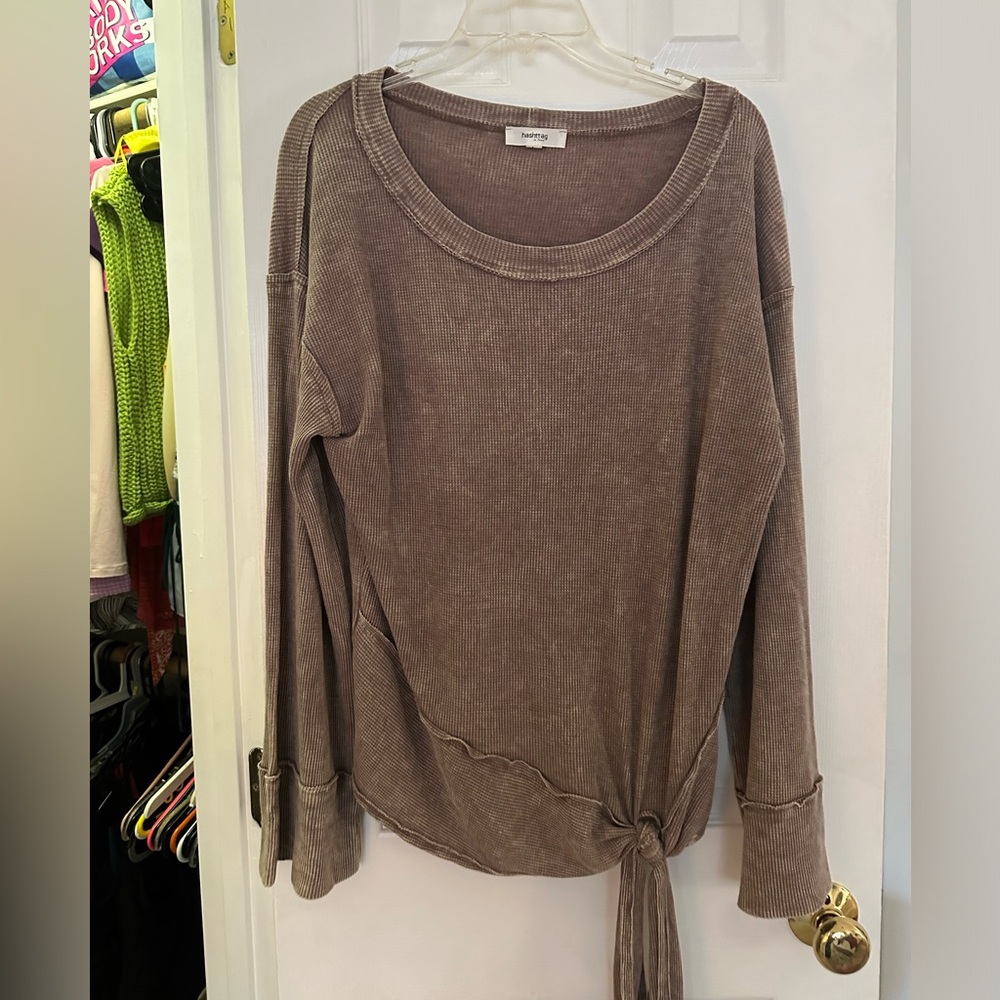 Brown long sleeve top